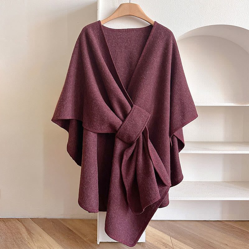 Nimara Ritual Winter Solid Color Warm Cozy Split Scarf Shawl