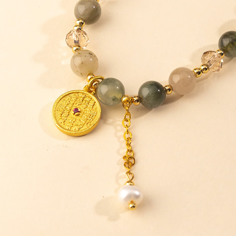 Nimara Ritual Colorful Rutilated Quartz Copper Auspiciousness Double Wrap Bracelet