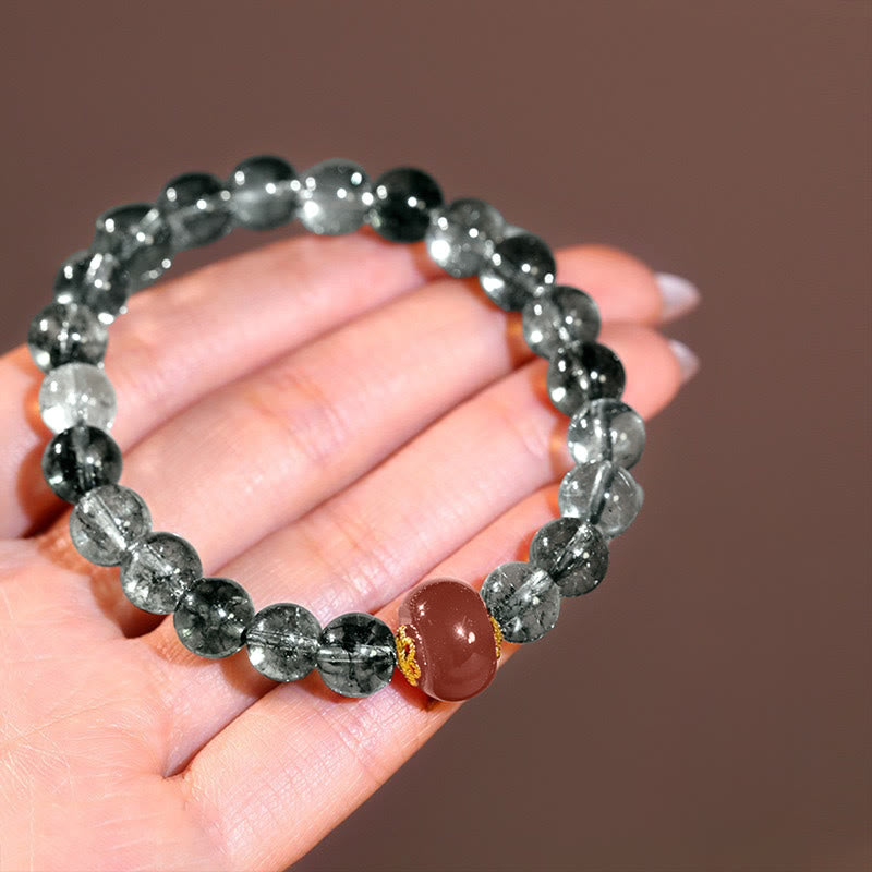Nimara Ritual Green Phantom Red Agate Positive Bracelet