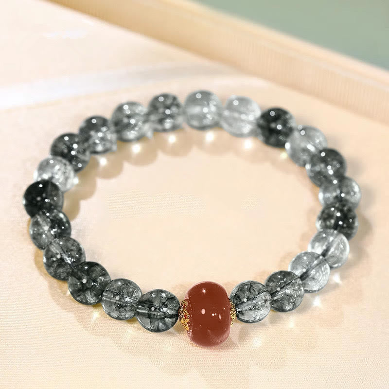 Nimara Ritual Green Phantom Red Agate Positive Bracelet