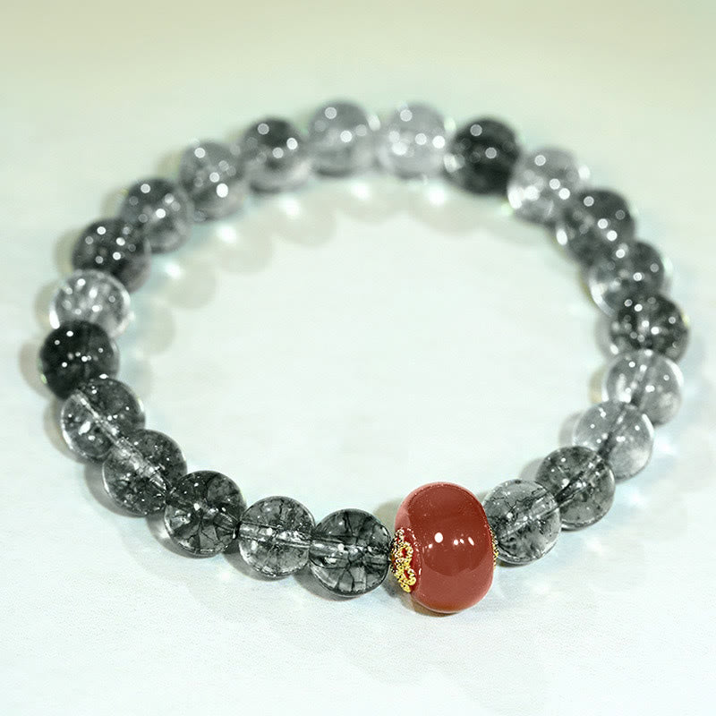Nimara Ritual Green Phantom Red Agate Positive Bracelet