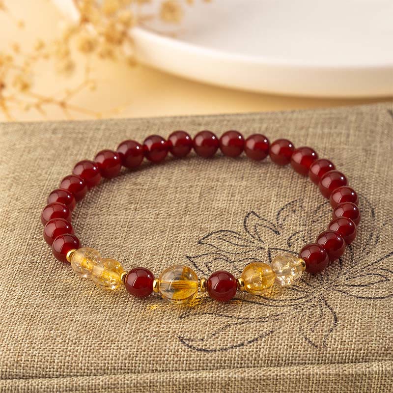 Nimara Ritual Red Agate Citrine Confidence Pleasure Bracelet