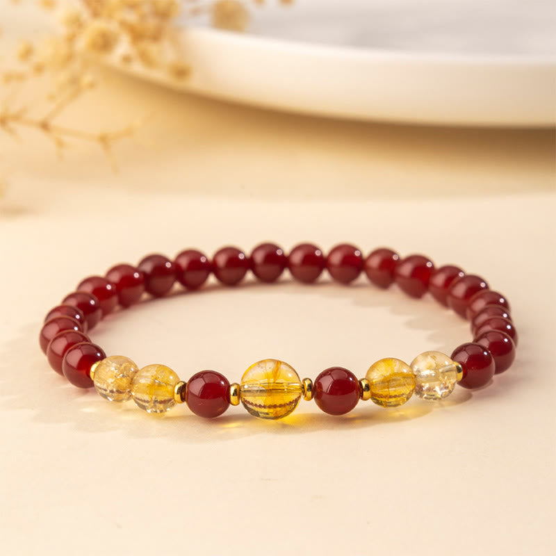 Nimara Ritual Red Agate Citrine Confidence Pleasure Bracelet
