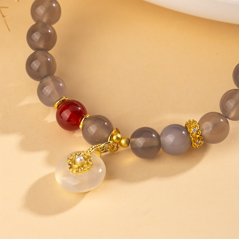 Nimara Ritual Gray Agate Red Agate Chalcedony Balance Bracelet
