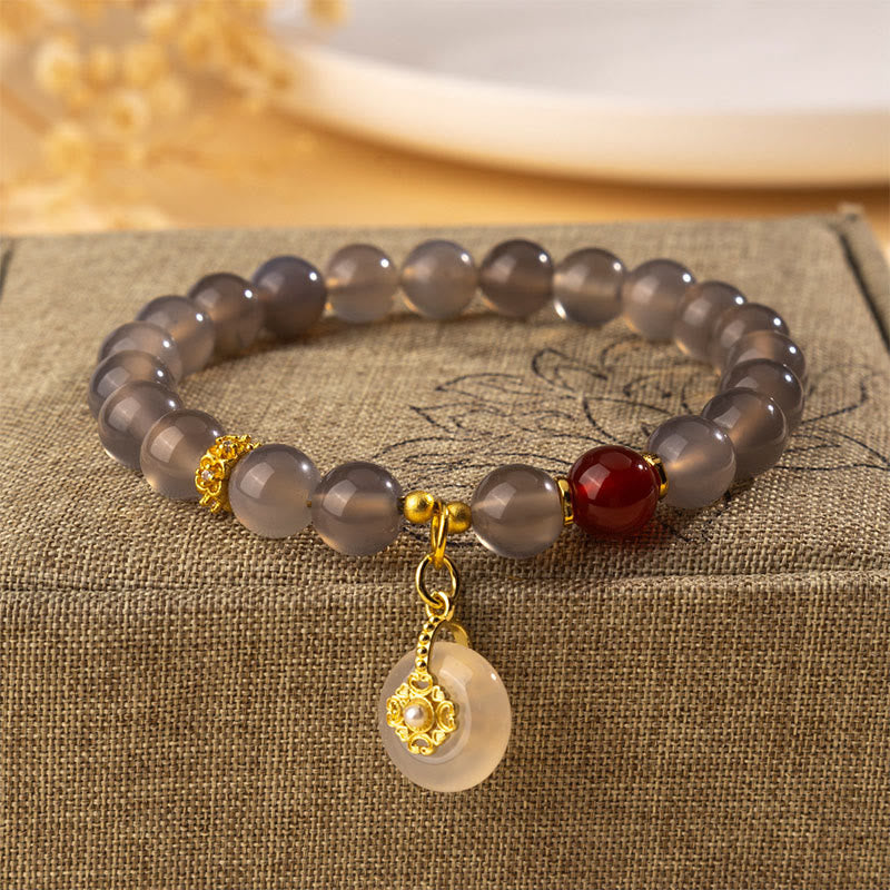 Nimara Ritual Gray Agate Red Agate Chalcedony Balance Bracelet