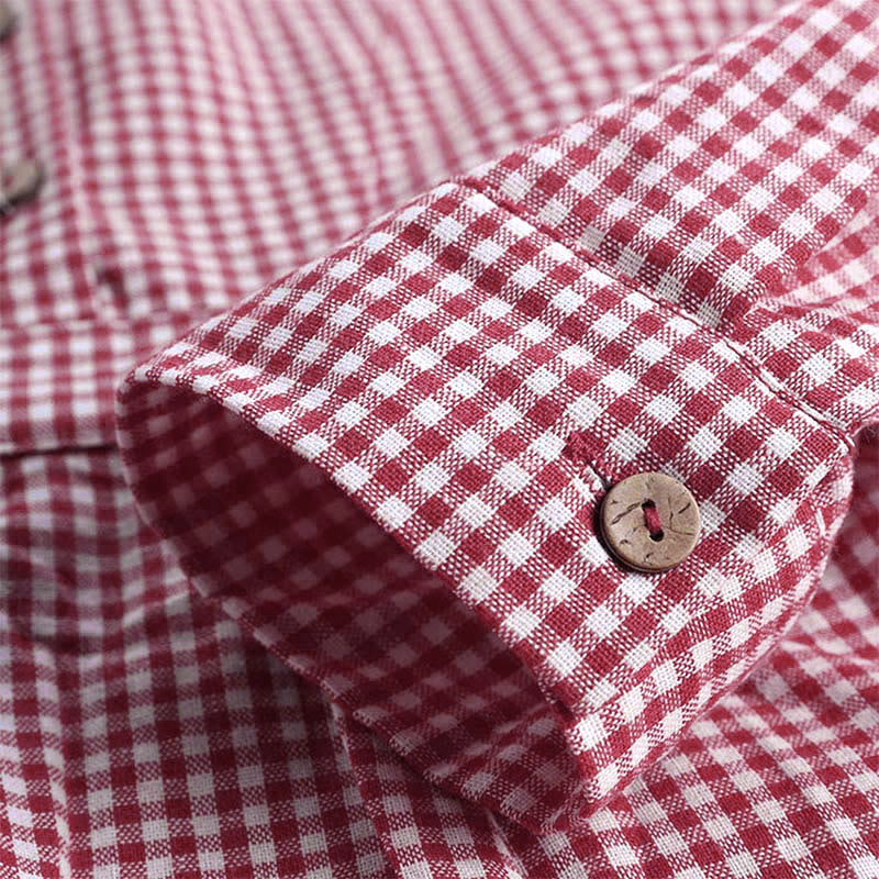 Nimara Ritual Women's Buttons Long Sleeve Checked Pattern Shirt