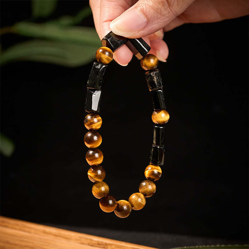 Nimara Ritual Natural Black Tourmaline Tiger Eye Positive Bracelet