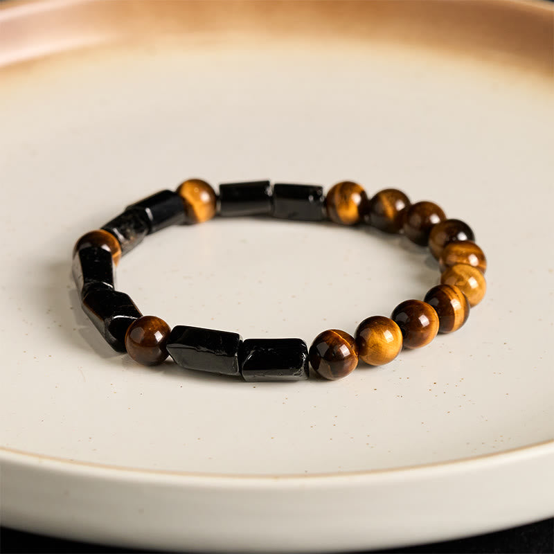 Nimara Ritual Natural Black Tourmaline Tiger Eye Positive Bracelet