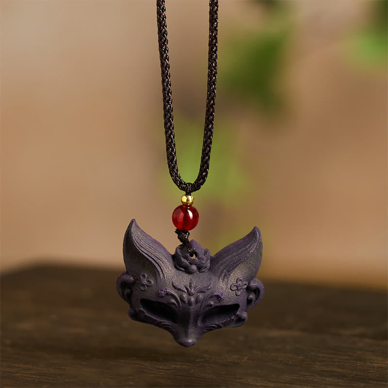Nimara Ritual Fox Mask Butterfly Taotie Peace Buckle Fortune Necklace Pendant