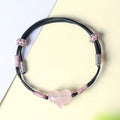 Self-acceptance and Warmth Natural Heart Charm Pink Crystal Braided String Bracelet