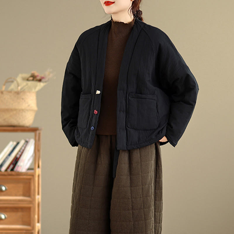 Nimara Ritual Winter Long Sleeve Cotton Women's Thermal Jacket With Pockets