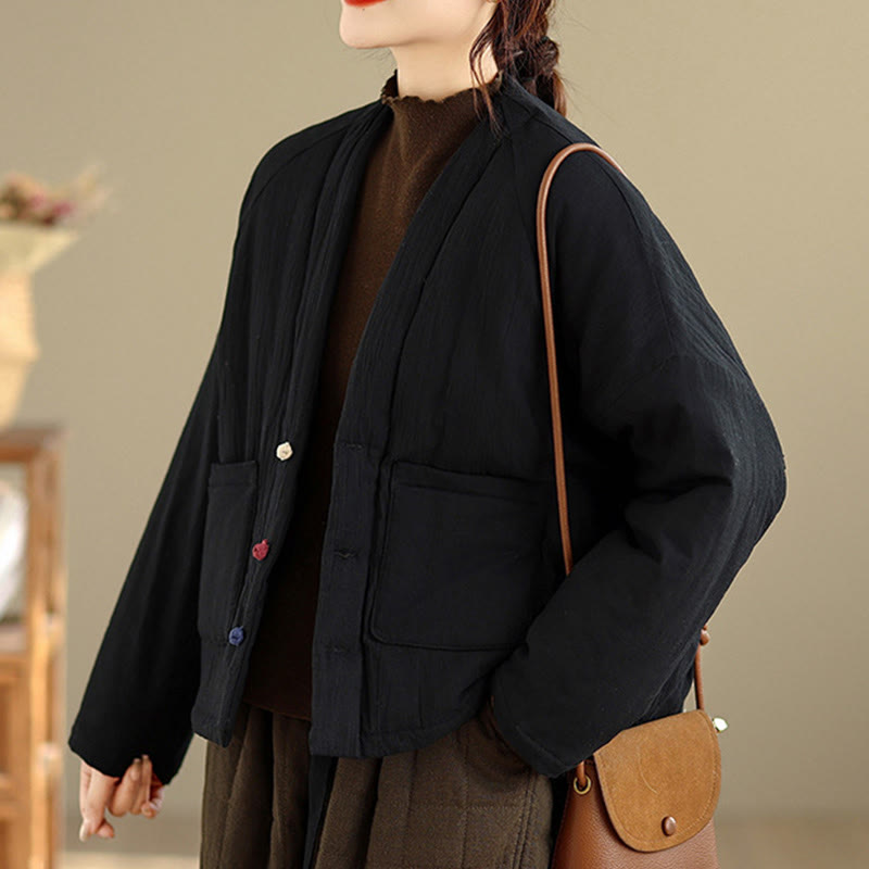 Nimara Ritual Winter Long Sleeve Cotton Women's Thermal Jacket With Pockets