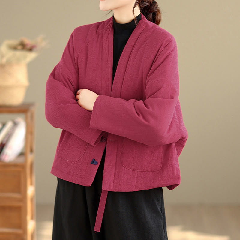 Nimara Ritual Winter Long Sleeve Cotton Women's Thermal Jacket With Pockets