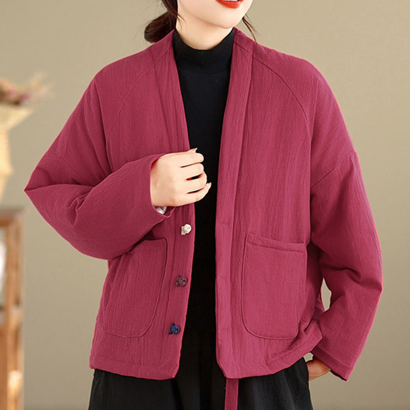 Nimara Ritual Winter Long Sleeve Cotton Women's Thermal Jacket With Pockets