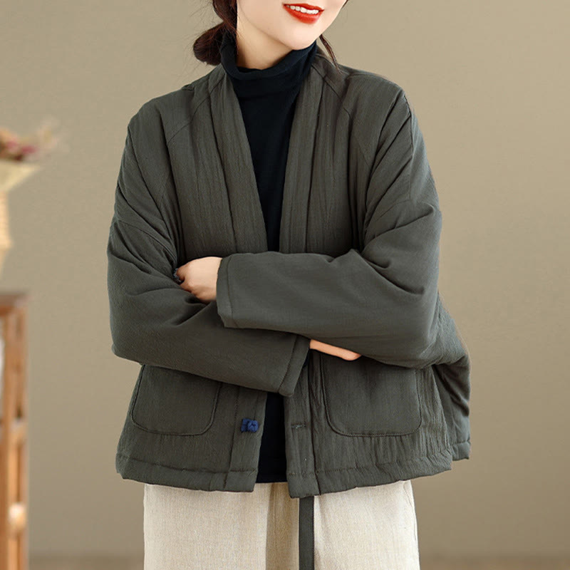 Nimara Ritual Winter Long Sleeve Cotton Women's Thermal Jacket With Pockets