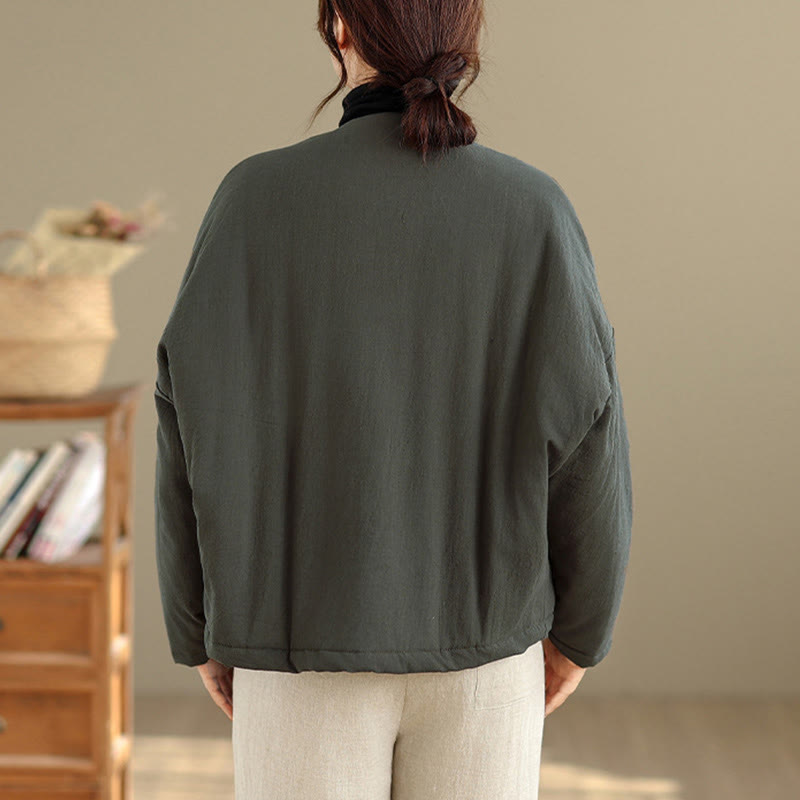 Nimara Ritual Winter Long Sleeve Cotton Women's Thermal Jacket With Pockets