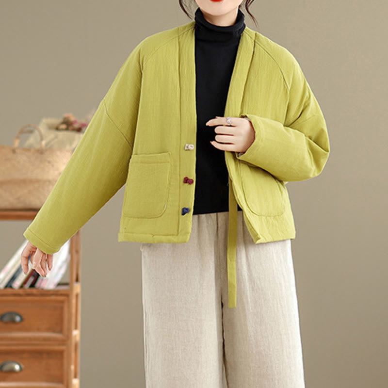 Nimara Ritual Winter Long Sleeve Cotton Women's Thermal Jacket With Pockets
