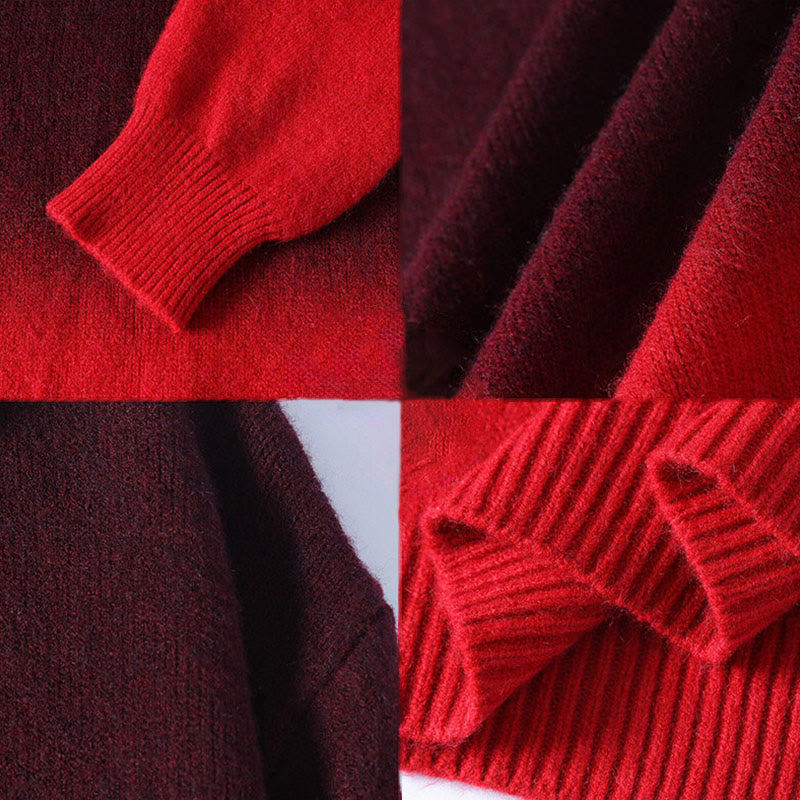 Nimara Ritual Winter Stand Collar Gradient Color Design Warm Men's Long Sleeve Knitted Sweater