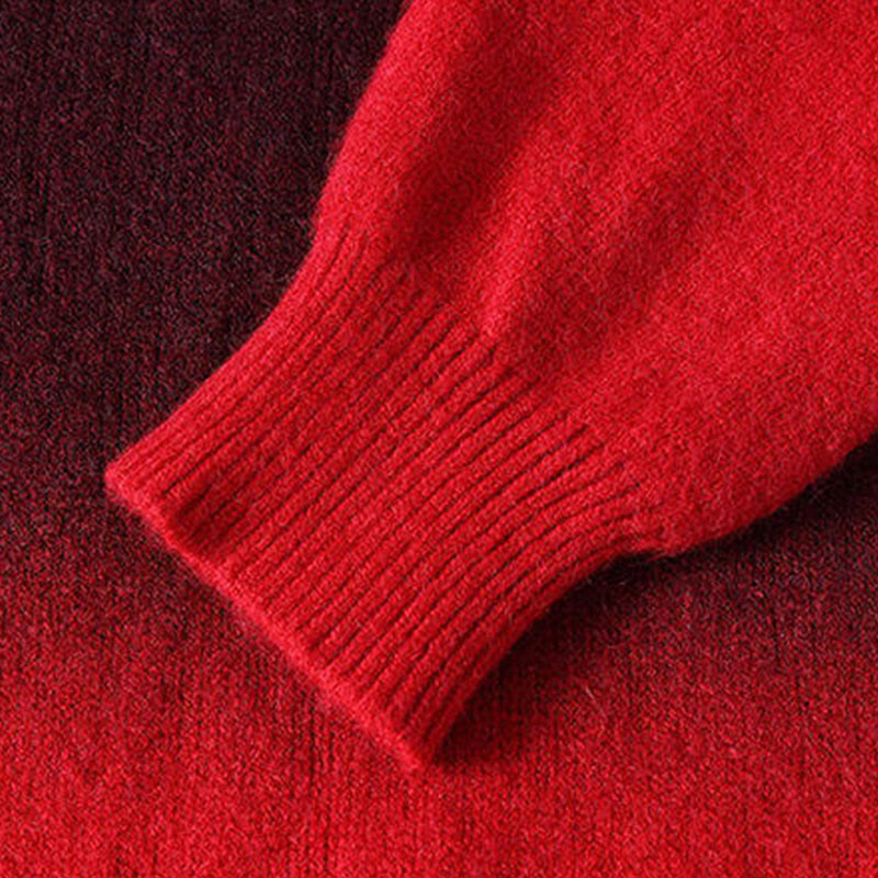 Nimara Ritual Winter Stand Collar Gradient Color Design Warm Men's Long Sleeve Knitted Sweater