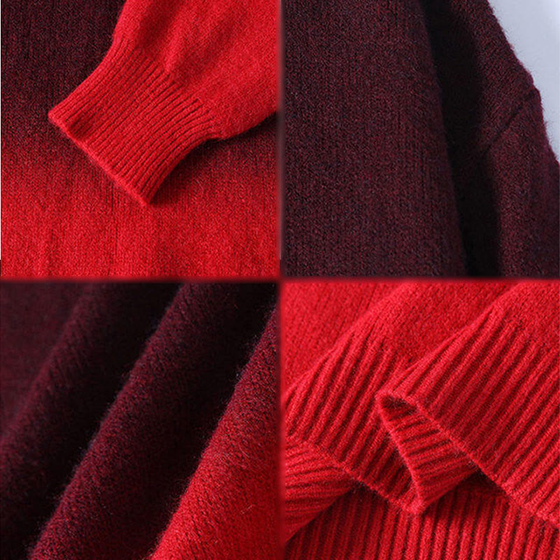 Nimara Ritual Winter Stand Collar Gradient Color Design Warm Men's Long Sleeve Knitted Sweater
