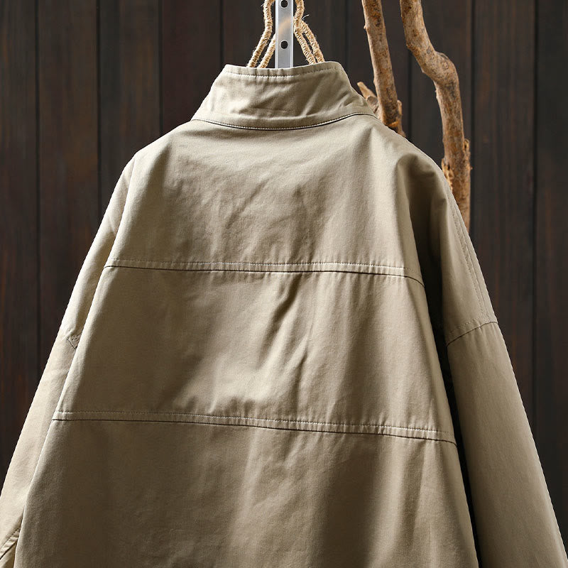 Nimara Ritual Fall Buttons Long Sleeve Mid-length Cotton Women's Jacket With Pockets