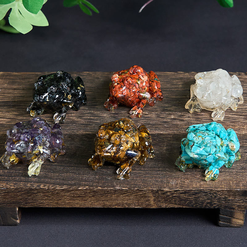 Nimara Ritual Crystal Drip Resin Small Frog Passion Decoration Statue