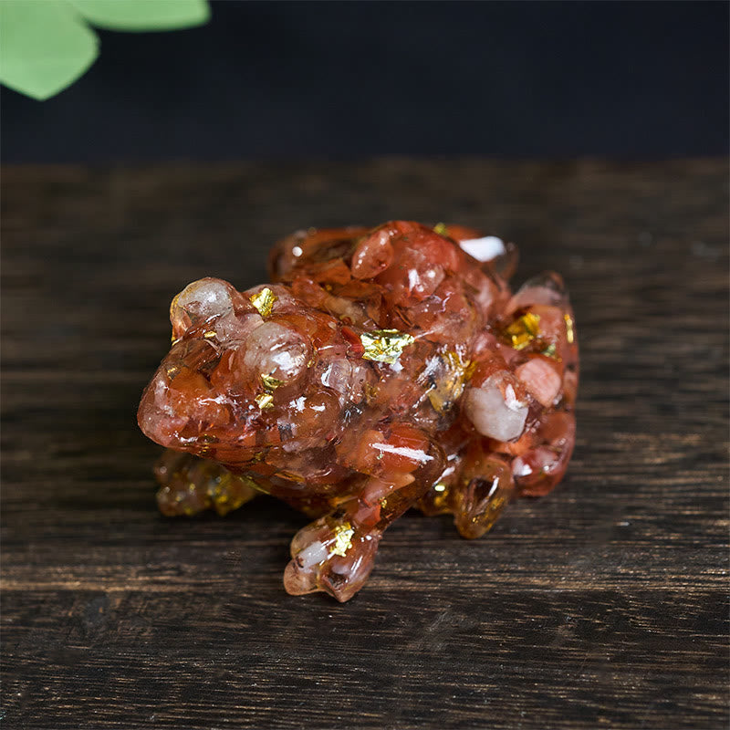 Nimara Ritual Crystal Drip Resin Small Frog Passion Decoration Statue