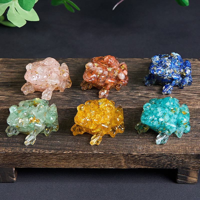 Nimara Ritual Crystal Drip Resin Small Frog Passion Decoration Statue