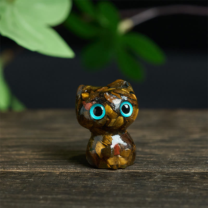 Nimara Ritual Crystal Drip Resin Small Cat Purification Decoration Statue