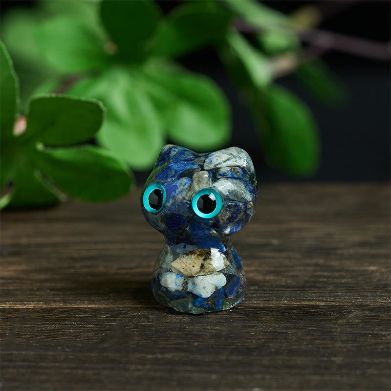 Nimara Ritual Crystal Drip Resin Small Cat Purification Decoration Statue