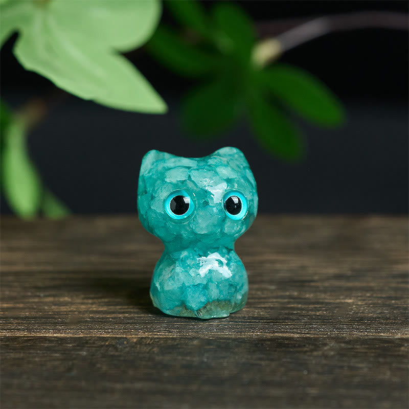 Nimara Ritual Crystal Drip Resin Small Cat Purification Decoration Statue