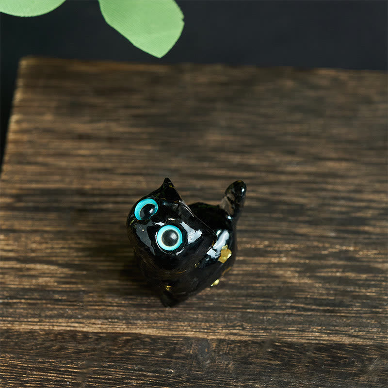 Nimara Ritual Crystal Drip Resin Small Cat Serenity Fulfilment Decoration Statue