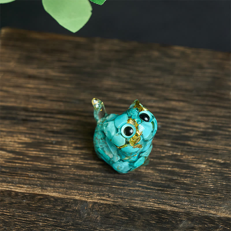 Nimara Ritual Crystal Drip Resin Small Cat Serenity Fulfilment Decoration Statue