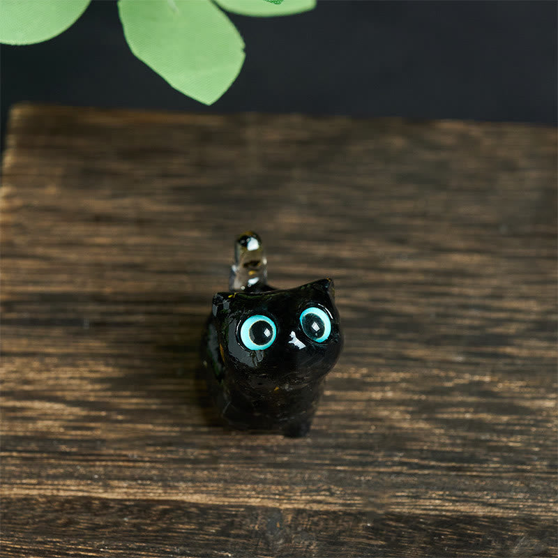 Nimara Ritual Crystal Drip Resin Small Cat Serenity Fulfilment Decoration Statue