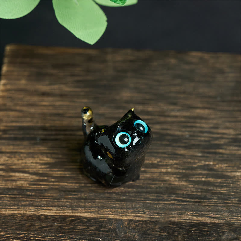 Nimara Ritual Crystal Drip Resin Small Cat Serenity Fulfilment Decoration Statue