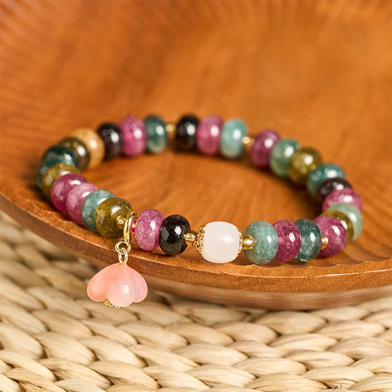 Nimara Ritual Tourmaline Yanyuan Agate Peach Blossoms Love Bracelet