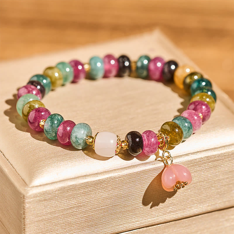 Nimara Ritual Tourmaline Yanyuan Agate Peach Blossoms Love Bracelet