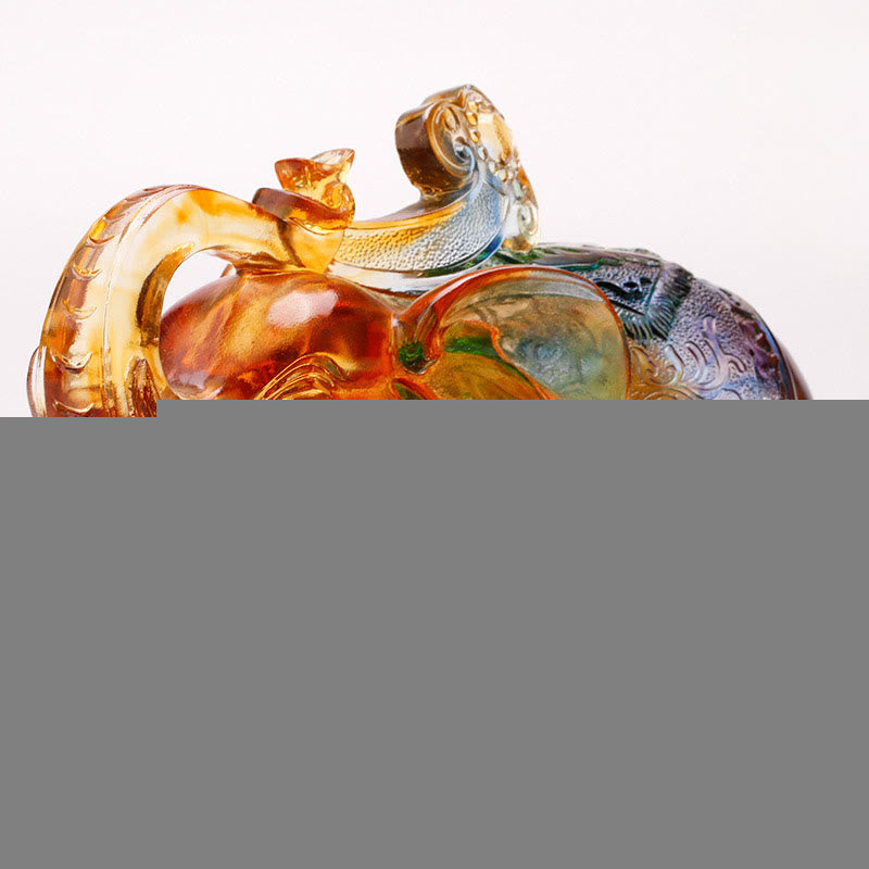 Nimara Ritual Handmade Liuli Crystal Elephant Art Piece Wisdom Wealth Home Decoration