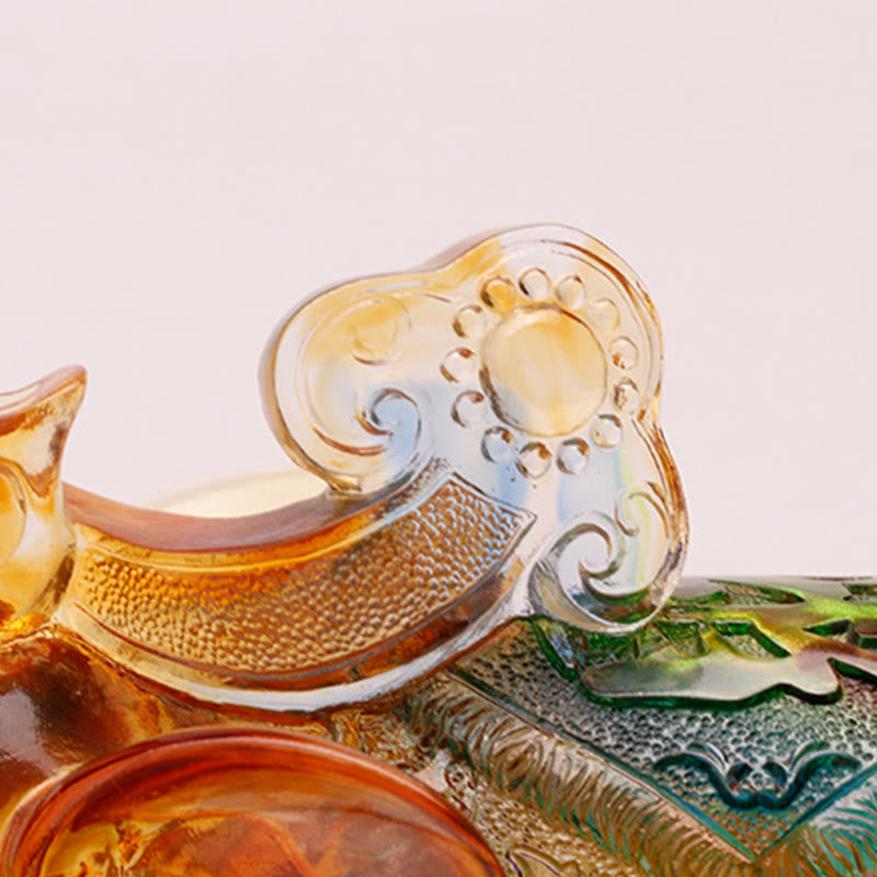 Nimara Ritual Handmade Liuli Crystal Elephant Art Piece Wisdom Wealth Home Decoration