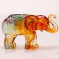 Nimara Ritual Handmade Liuli Crystal Elephant Art Piece Wisdom Wealth Home Decoration