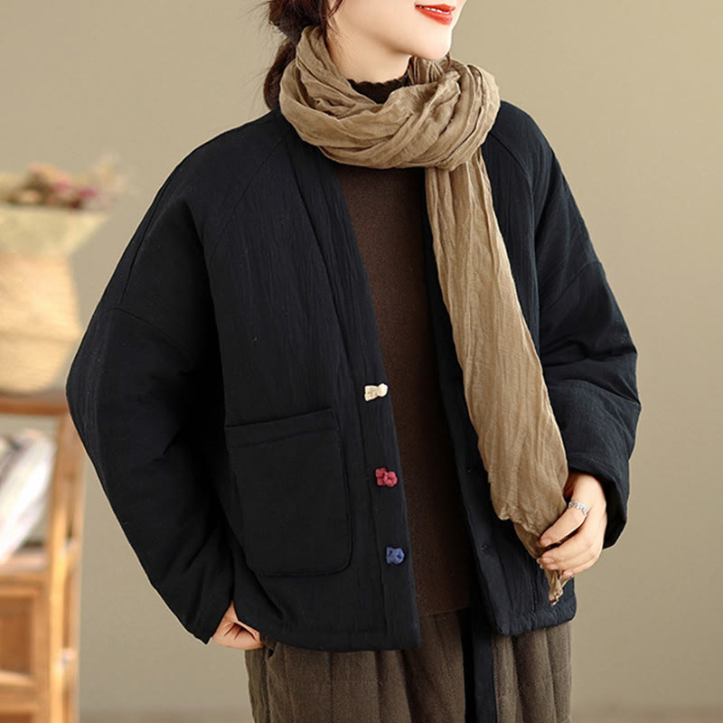 Nimara Ritual Winter Long Sleeve Cotton Women's Thermal Jacket With Pockets