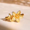 Nimara Ritual Lilac Flower Adjustable 24k Gold Plated Copper Brass Ring
