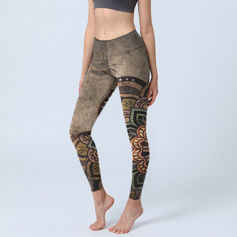 Nimara Ritual Mandala Print Design Gym Leggings Women's Yoga Pants