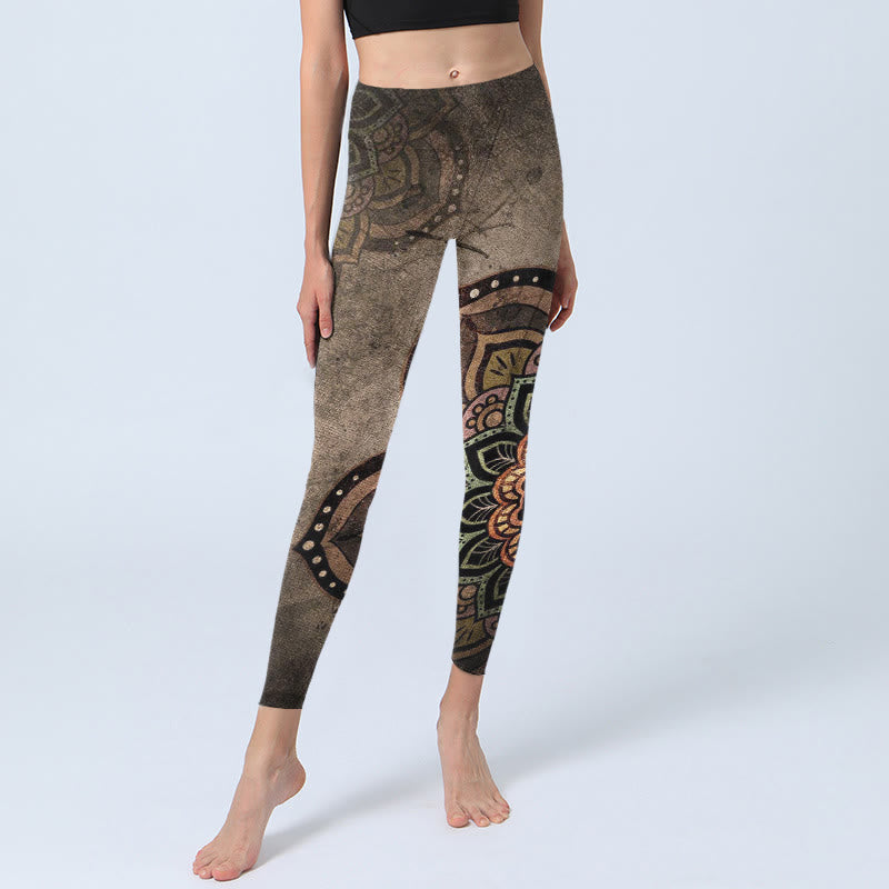 Nimara Ritual Mandala Print Design Gym Leggings Women's Yoga Pants