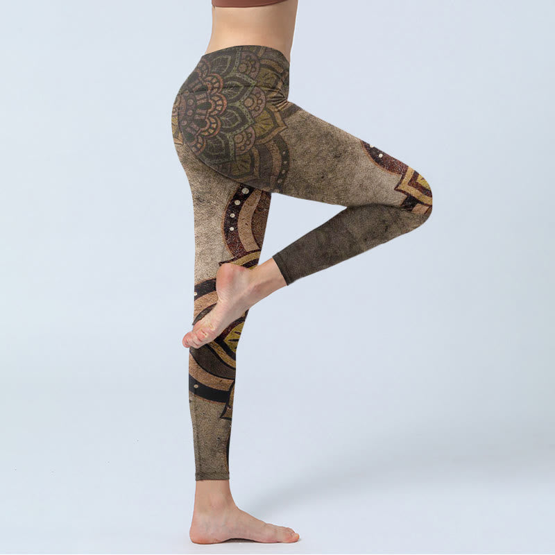 Nimara Ritual Mandala Print Design Gym Leggings Women's Yoga Pants
