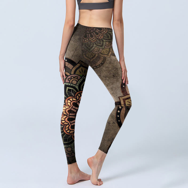 Nimara Ritual Mandala Print Design Gym Leggings Women's Yoga Pants