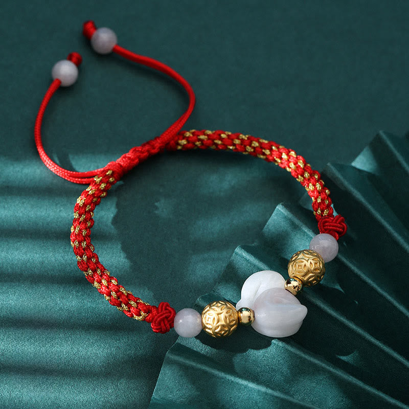 Nimara Ritual Chinese Zodiac Jade Silver Beads Year Of The Horse Red String Luck Bracelet