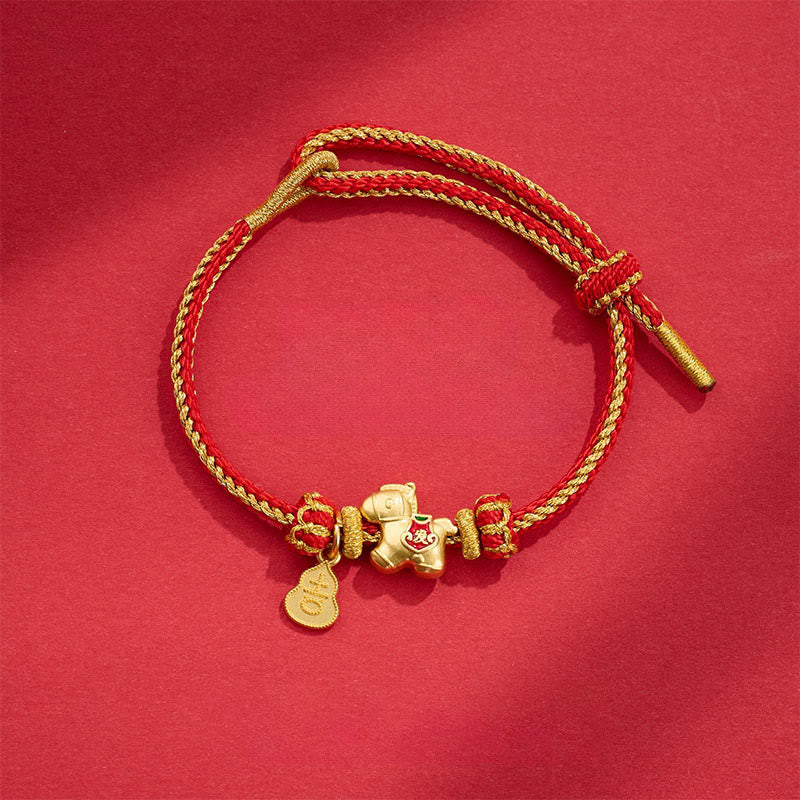 Nimara Ritual Year Of The Horse Red String Copper Braided Luck Bracelet