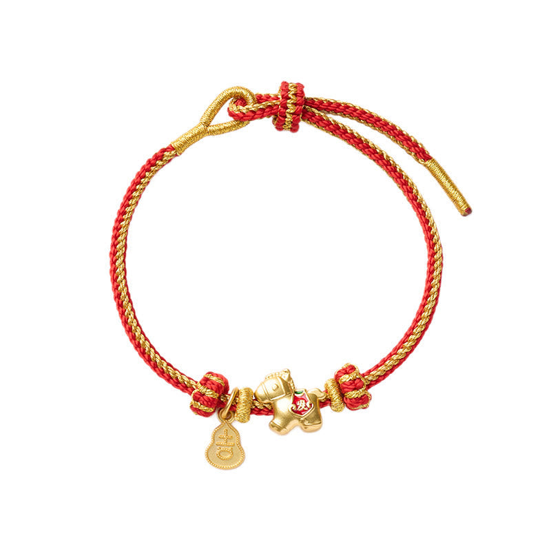 Nimara Ritual Year Of The Horse Red String Copper Braided Luck Bracelet