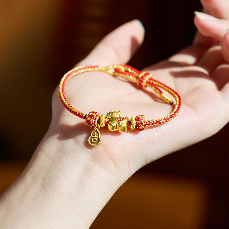 Nimara Ritual Year Of The Horse Red String Copper Braided Luck Bracelet